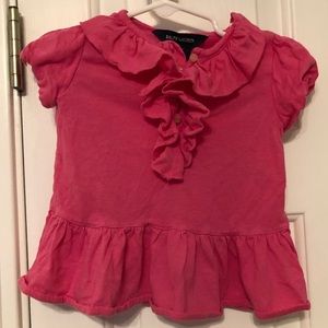 Ralph Lauren soft pink top with ruffles size 12M